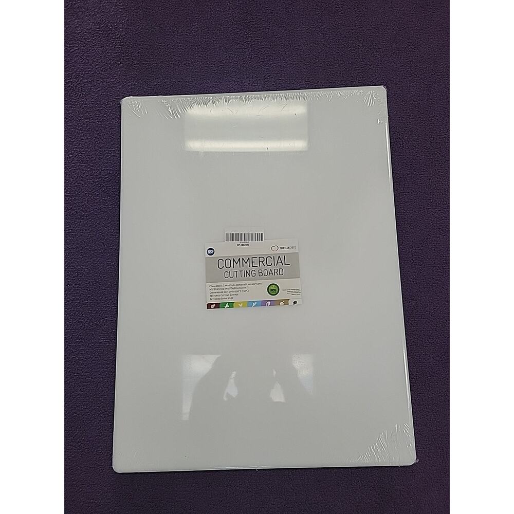 13142 Extra Large White 24x18 Cutting Board - 1/2" Thick HDPE Plastic Easy Clean